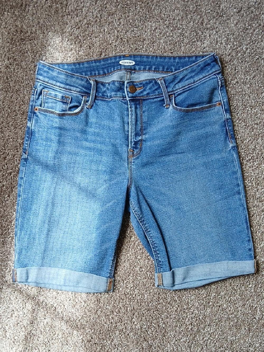 🧚‍♀️Old Navy Medium Blue Denim Roll Cuff Jean Shorts Size 8